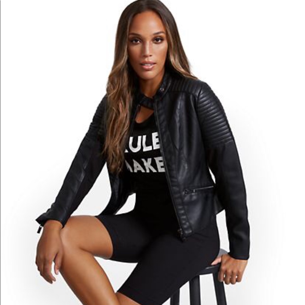 NEW YORK COMPANY, BLACK MOTO JACKET, SMALL  NEW